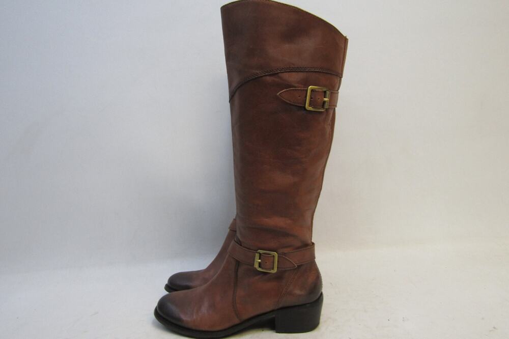 Arturo Chiang Womens Size 6 M Brown Leather Zip 15" ShaftKnee High Fashion Boots